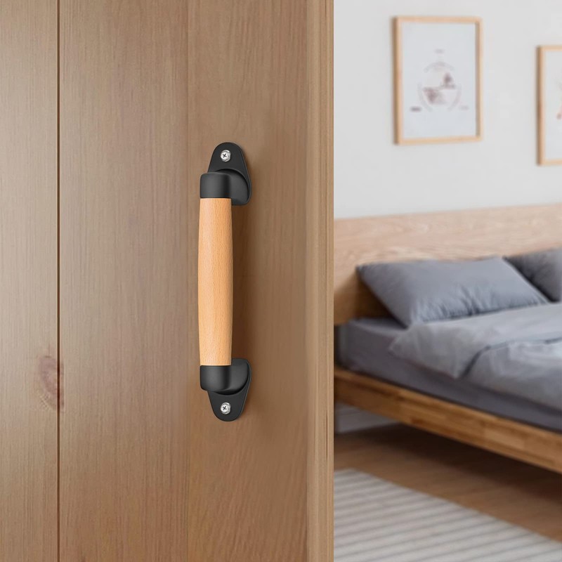 SELEWARE 9'' Barn Door Pull Handle Wood Handle for Fence