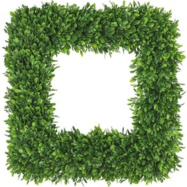 Artgar 22Inch Boxwood Wreath, Spring Wreaths for Front Door, Realistic Green Square Boxwood Wreath for Year-Round Decor, Artificial Summer Wreaths for Wedding Farmhouse Indoor/Outdoor Porch Decor