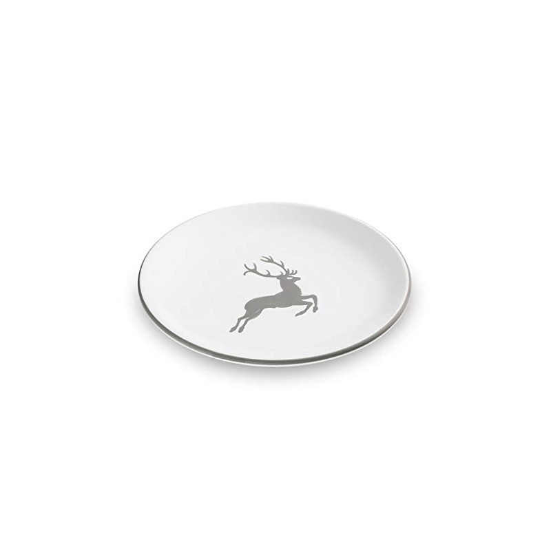 GMUNDNER KERAMIK Dessert Plate Diameter 20 cm Grey Deer Handmade