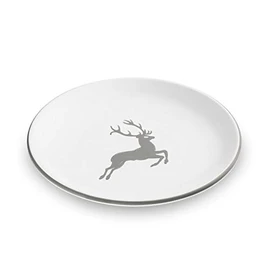 GMUNDNER KERAMIK Dessert Plate Diameter 20 cm Grey Deer Handmade Ceramic from Austria