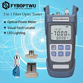 1 pieza probador de fibra óptica 3 en 1 función medidor de potencia óptica portátil (FC/SC/ST) y VFL 1mw localizador visual de fallas y LED, OPM y VFL probador de fibra óptica, rango: (-70