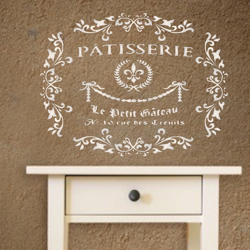 Patisserie Stencil, 26.67 x 21.59 cm (M) - Vintage French