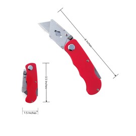 Tosconve 8-Pack Folding Utility Knife Box Cutter Folding with Extra 40 Blades, Foldable Box Cutters Knife for Cartons Boxes Cardboard Sheet Plastic, Razor Knife Utility Knives for Home Office