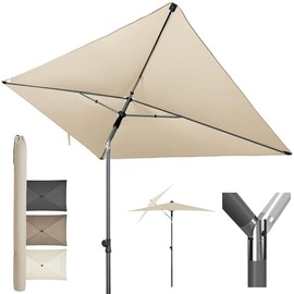 4smile SunnyShade Plus Balcony Parasol Cover, Beige, UV50+ Parasol Holder