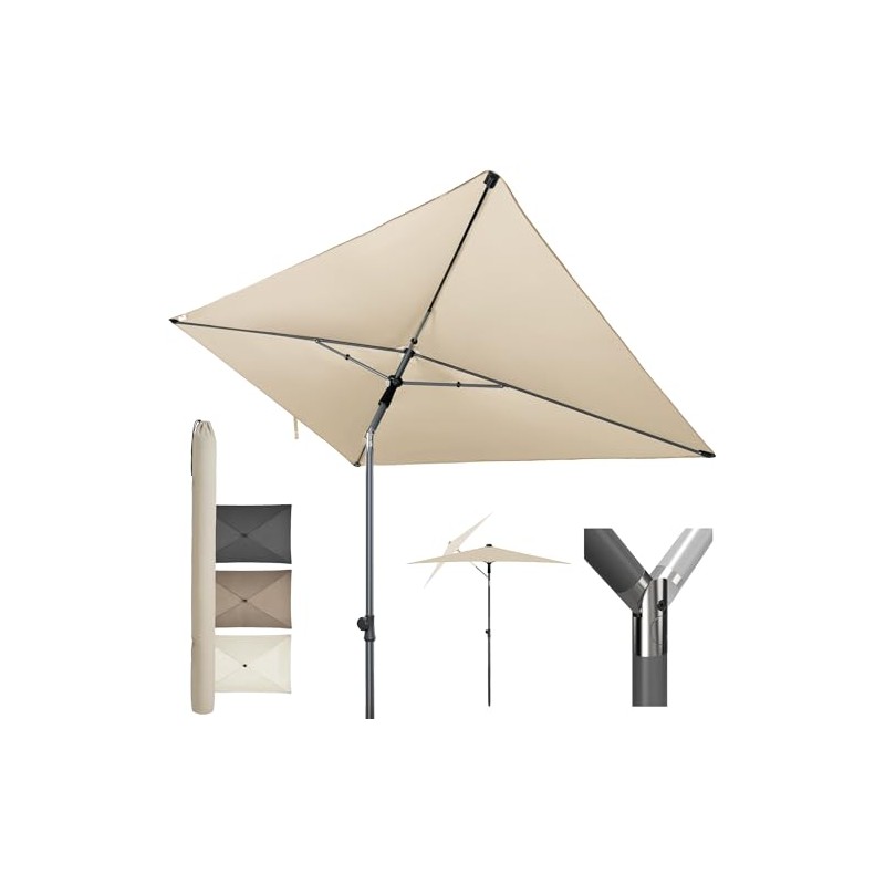 4smile SunnyShade Plus Balcony Parasol Cover, Beige, UV50+ Parasol Holder