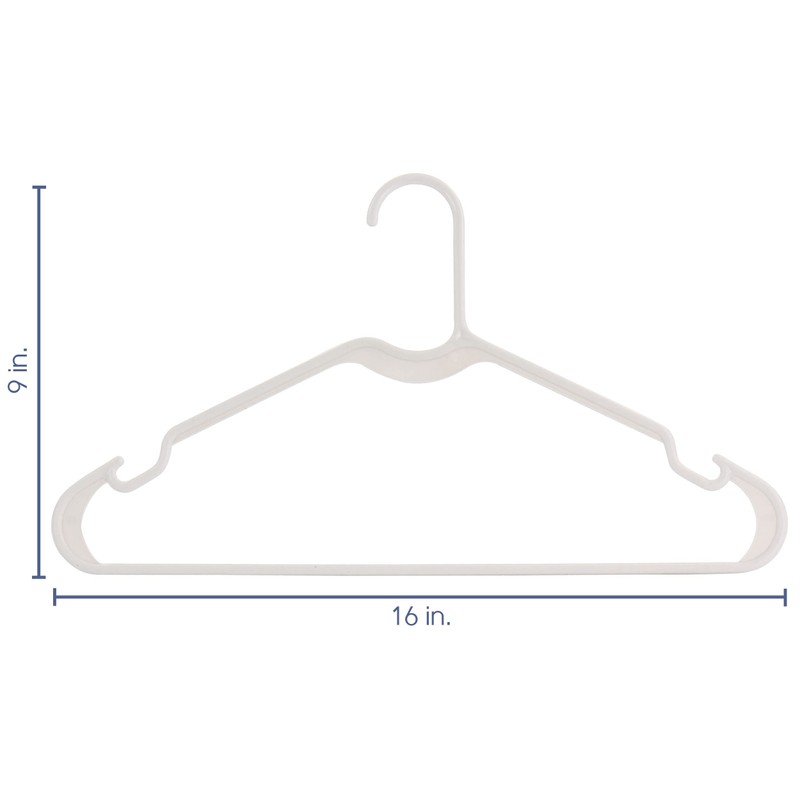 Elama Home 50 Piece Plastic Hanger Set with Notched Shoulders