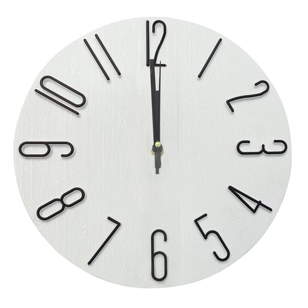 AUTVIVID Wall Clock, Radio Clock, Wood Grain Pattern, Wall Clock,