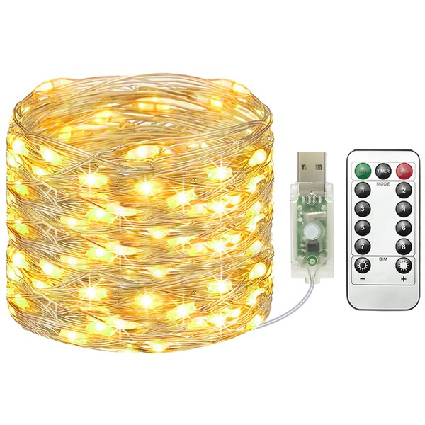 litogo litogo Led Lichterkette mit USB Stecker, 12M 120LED Kupferdraht