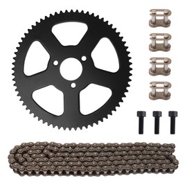 CMIYETO 25H Chain 136Links + 4Links + 68T Rear Sprocket Set for 49CC Mini Small Sports Pocket Bike 2 Stroke Off-Road Motorcycle