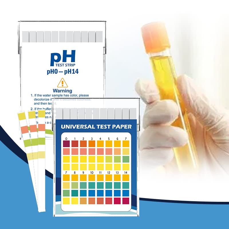 Plastic pH Test Strips, Universal Application (pH 0-14), 100 Strips