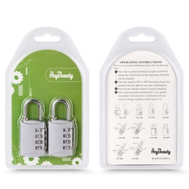 Combination Padlocks, 4 Digit Security Padlock, [2 Pack] Combination Lock for School Gym Suitcase Luggage