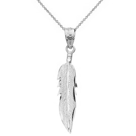 Claddagh Gold Bohemia Leaf Feather Pendant Necklace (16" Chain + Sterling-Silver)