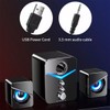 Universal Usb Computer Speakers With Two Small Auxiliary Speakers For