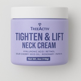 TreeActiv Tighten and Lift Neck Firming Cream for Wrinkles & Crepey Skin – With Hyaluronic Acid, Collagen & Retinol – Lifting, Hydrating & Moisturizing Neck Cream (4oz) Perfect Lightweight Body Care for Daily Moisturizer Skincare for Smooth Radiant Skin