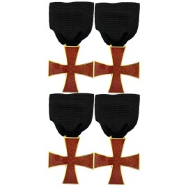 4PCS KNIGHTS TEMPLAR MASONIC ILLUSTRIOUS ORDER RED CROSS JEWEL 3 1/2" x 1 5/8"