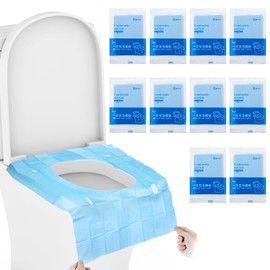 100 Pcs Toilet Seat Covers Disposable Travel Pack,Portable Flushable Disposable Toilet Seat Covers for Outdoor Hotel Hospital Travel (10 Packs 100 Pieces Blue)