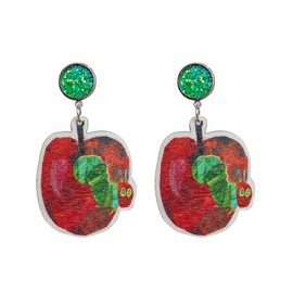 Wooden Hungry Caterpillar Dangle Earrings Cute Wood Caterpillar Earrings for Women Teachers Students