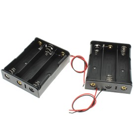 LBTODH 2PCS 18650 Battery Holder with Lead Wire Bundle 18650 Battery Holder 11.1V DIY Battery Storage Boxes Black Plastic Battery Case Kit