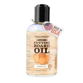CLARK'S Mineral Oil - 8 oz Food Grade Conditioner for Wood Cutting Board, Cutting Board Oil for Butcher Block, Marble & Soapstone, Lubricant for Knife, Meat Grinder - Made in USA