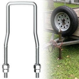 U-Bolt Spare Tire Carrier for Trailer, 9 inch Trailer Spare Tire Bracket Side Mount 4 or 5 Lug Zinc Plated Fit for Ski Boat, Fishing Boat or Sailboat Trailer, Twin Nut Design