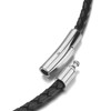 ELFASIO Braided Leather Cord 3MM Chain Necklace Stainless Steel Durable