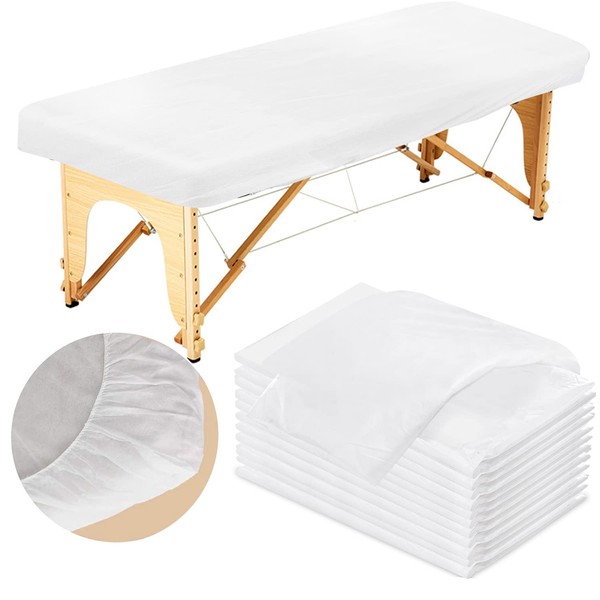 Noverlife 25PCS 35 x 84" Disposable Fitted Massage Table Sheets Spa Bed Covers, Breathable Non Woven Fabric Massage Table Protective Cover, Single Use for Beauty Salon Facial Body Skincare Treatments