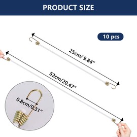 12 Inch White Bungee Cords 10 Pcs Elastic Rope Rubber Strap Durable Mini Bungee Cords with Metal Hooks for Camping Luggage Roof Racks Car Tents Tarps Bikes Rvs Securing Canvases, Tools & Equipment