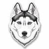 2 x 10cm/100mm White Husky Wolf Window Cling Sticker Car