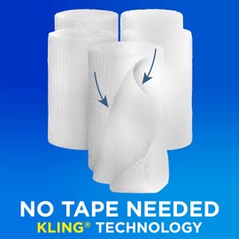 Band-Aid Brand of First Aid Products Flexible Rolled Gauze Dressing for Minor Wound Care, Soft Padding and Instant Absorption, Sterile Kling Rolls, 4 Inches by 2.1 Yards, Value Pack, 5 ct
