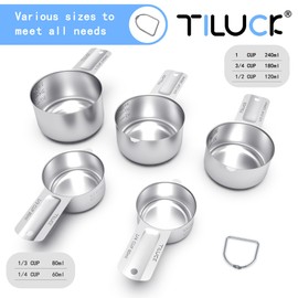 TILUCK TILUCK Stainless Steel Measuring Cups Set,Kitchen Gadgets for Cooking & Baking,Set of 5