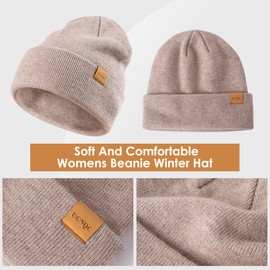 Womens Beanie Winter Hat Touchscreen Gloves Scarf Set Fleece Lined Skull Caps Long Scarf Neck Warmer for Women Men, Army Green, One Size