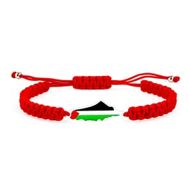 Oneress Middle Eastern Rope Bracelet, Artisan Enamel Faith Jewelry, Unique Gift for Palestine Supporters YA5882 Red-White