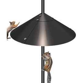 Garbuildman Metal Squirrel Baffle for Bird Feeder Pole, Outside Pole Mount Bird House Guard for Outdoor Shepherd’s Hook, 19 Inch, 1 Pack