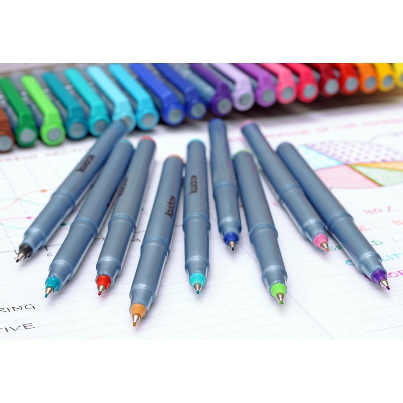 Liquidraw 25 Fineliner Colouring Pens Set Fine Point Pens 0.5mm