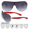 Khan Shuttle - One Piece Shield Sunglasses (Silver Red)