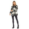 Mud Pie Highland Plaid Womens Oversized Shacket, Black, X-Large