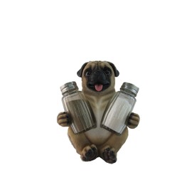 DWK Animal Holder with Salt And Pepper Shaker Set (3 Piece) | Kitchen Décor and Accessories | Salt and Pepper Shakers | Home Décor | Home Decorations (Pug)
