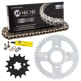 NICHE Drive Sprocket Chain Combo for Yamaha SR125 Front 14 Rear 49 Tooth 428HZ Standard 120 Links