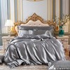 Soft Silky Satin Solid Color 3-Piece Bedding Set - 1