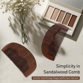 Peine de madera para barba y bigote, ideal para aceites y bálsamos, antiestático para todo tipo de barba, tamaño de bolsillo