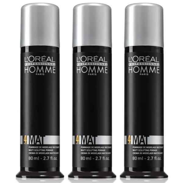 L'Oréal Professionnel Homme Trio Mat Modelling Ointment 3 x 80 ml