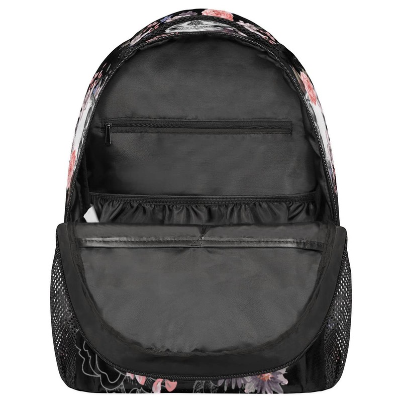 DJYQBFA Sugar Skull Flower Laptop Backpack School Backpack with Multiple