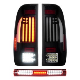 LED Tail Light + 3rd Third Brake Cargo Lamp for Ford F150 1997-2003, F150 Heritage 2004, High Mount Stop Light Rear Taillight Assembly, F85Z13405CA, F85Z13404CA, FO2800117, FO2801117