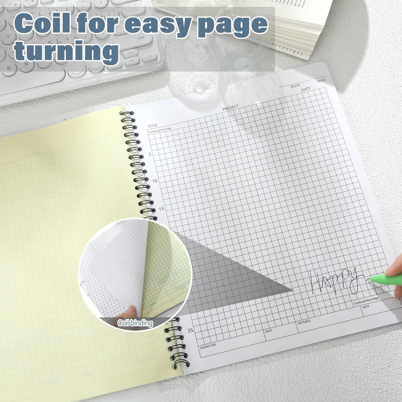 Affrolling 1 Pack Carbonless Lab Notebook Carbon Copy 8.5'' x