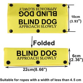 Visual Impairment Dog Leash Sleeve Blind Dog Approach Dog Leash Wrap Sleeve Alert Tag Pet Birthday Gift (Blind Slowly-YE Sleeve)