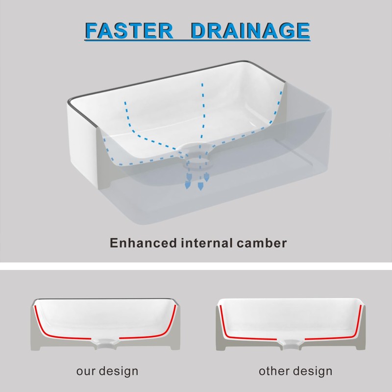 J-FAMILY 14.5'' x 10.6'' Bathroom Small Vessel Sink Above Counter