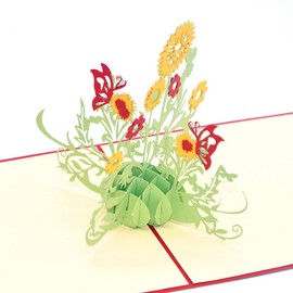 Medigy 3D Pop Up Greeting Cards Sun Flower Blank Cards for Most Occasions Yellow