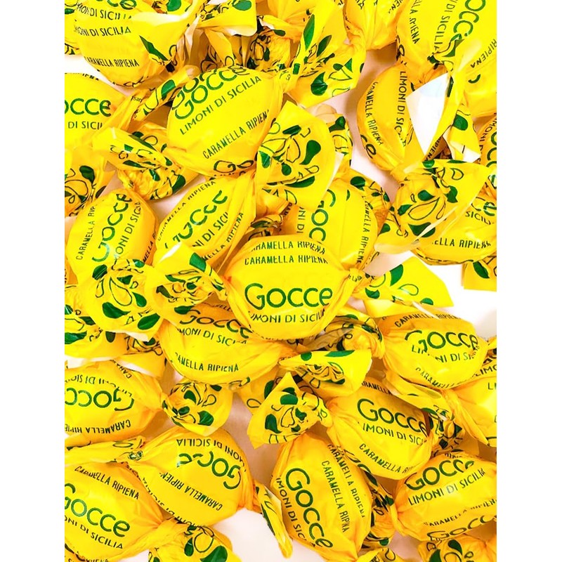 SweetGourmet Sicilian Lemon Filled Natural Flavored Hard Candy, Individually Wrapped,