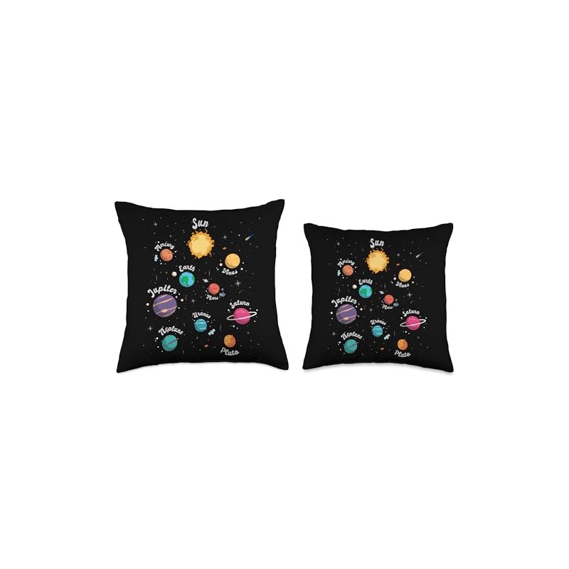Planetary System Kids Planets Outer Space Knowledge Science Throw Pillow