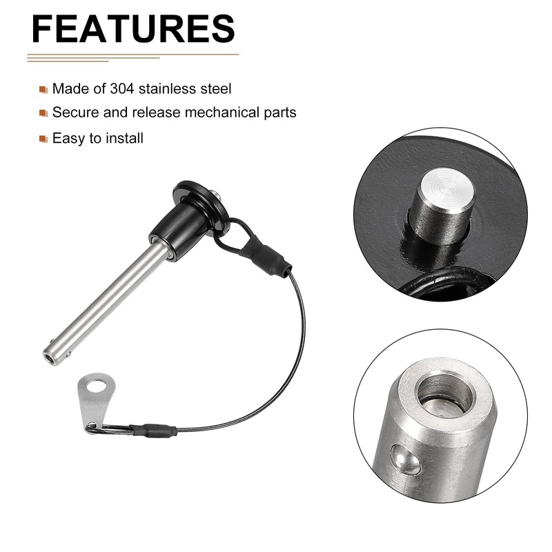 DTGN 6mm x 36mm (DxL) Quick Release Pin Components for
